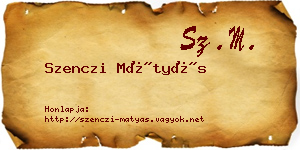 Szenczi Mátyás névjegykártya